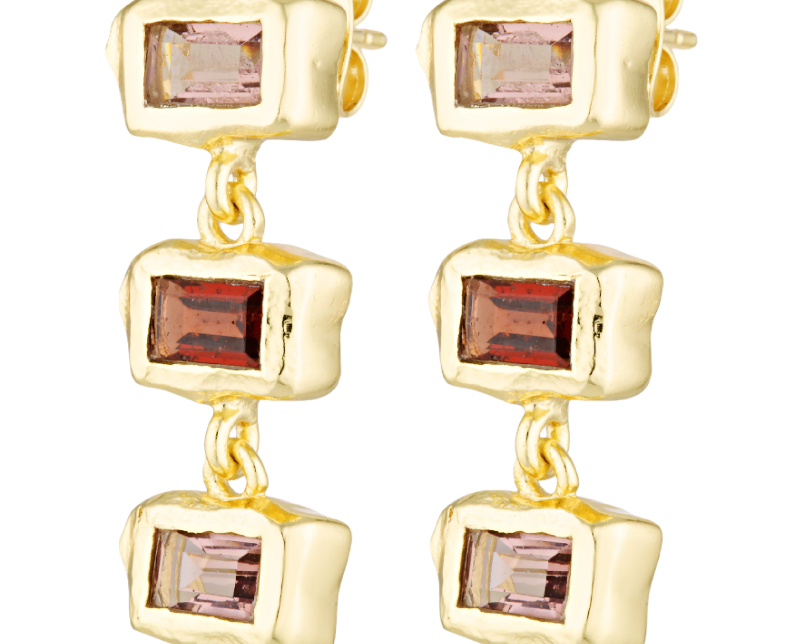 Organic and Elizabethan inspired stud drop earrings 