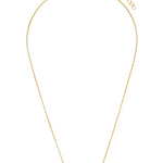 Gold necklace with red gemstones on a white background