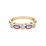 Martha Ring in solid gold with colourful gemstones 