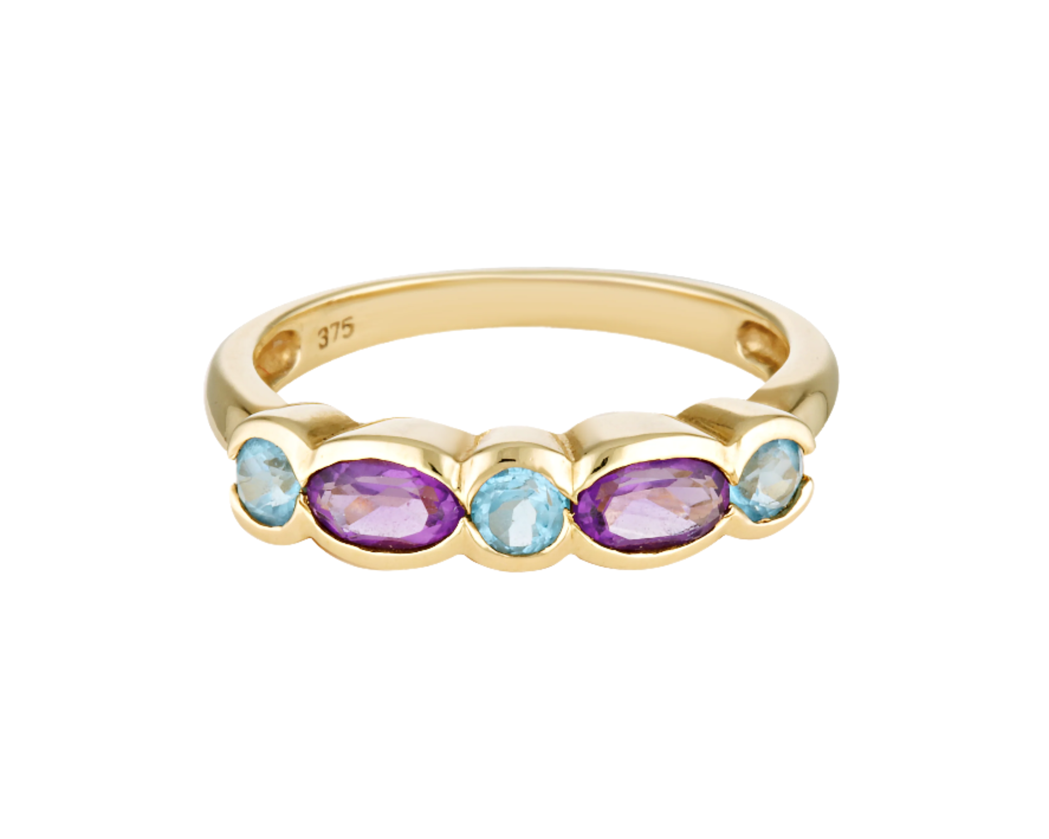 Martha Ring in solid gold with colourful gemstones 