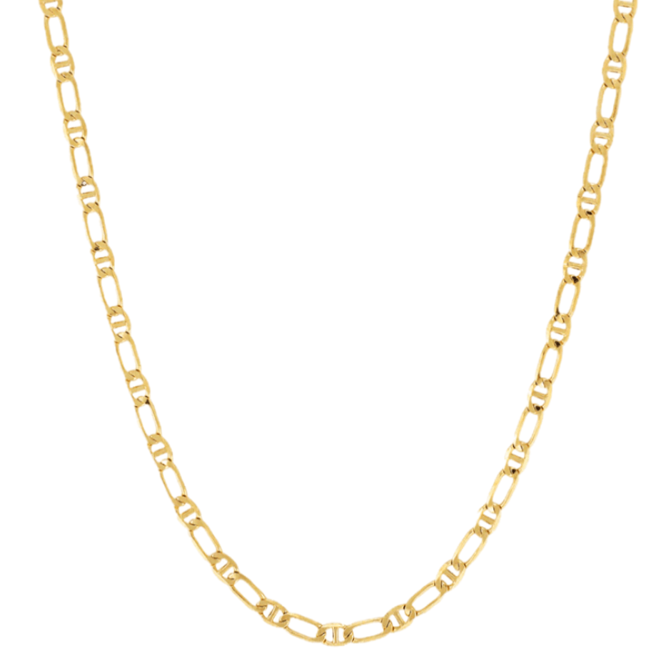 18k gold fill necklace with rectangle shaped links 
