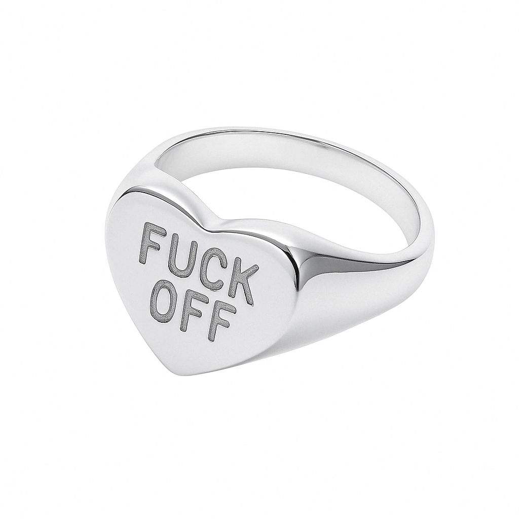 Sterling silver fuck off ring 