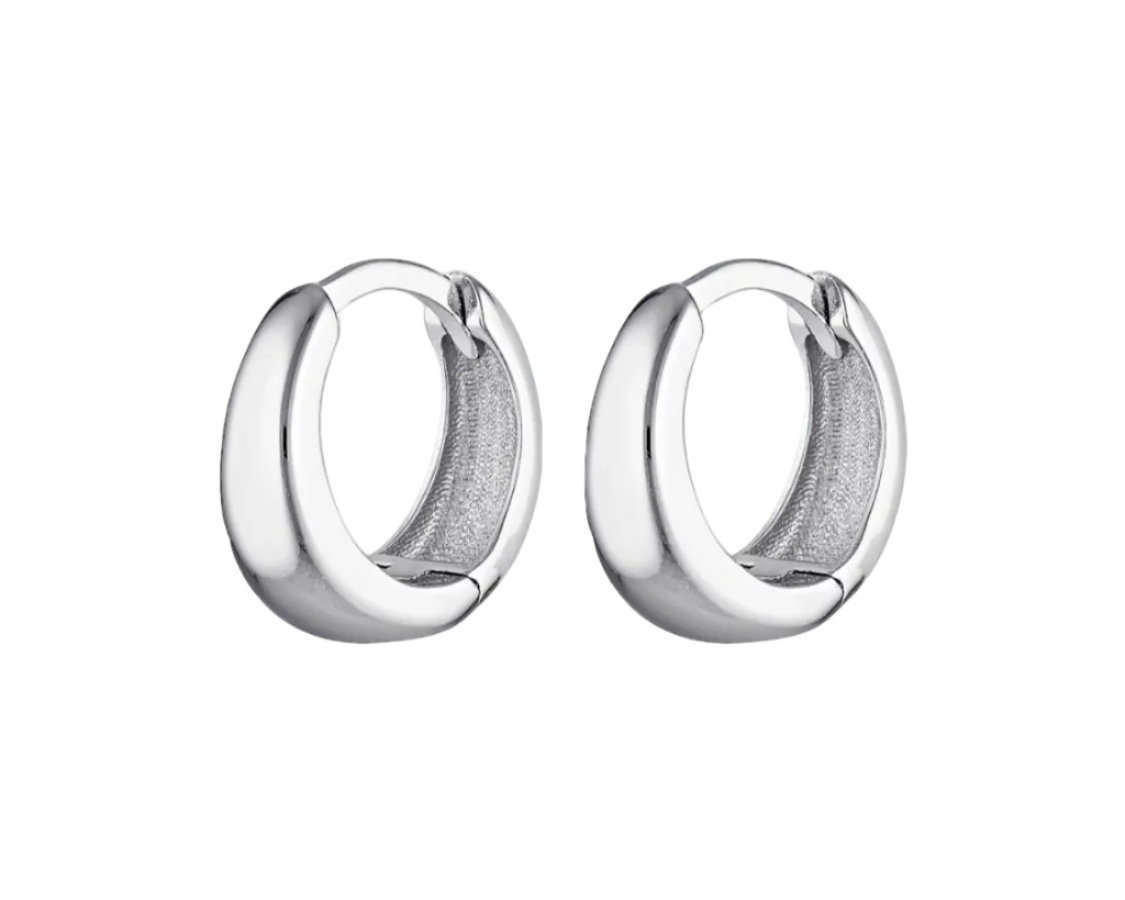 Sterling silver hoop Huggies 