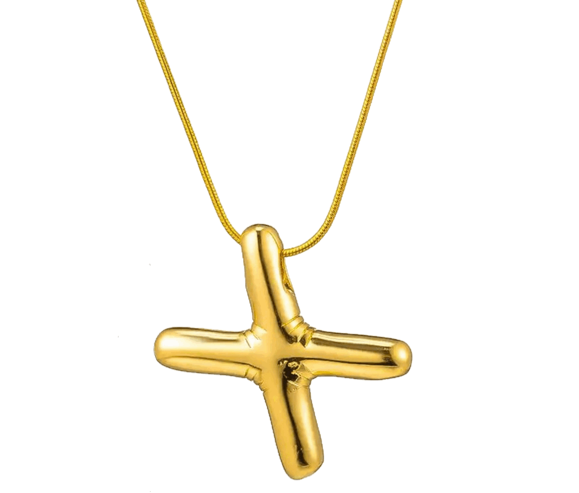 Gold fill Bubble Letter pendant necklace 