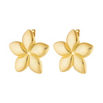 Fleur gold flower shaped earrings