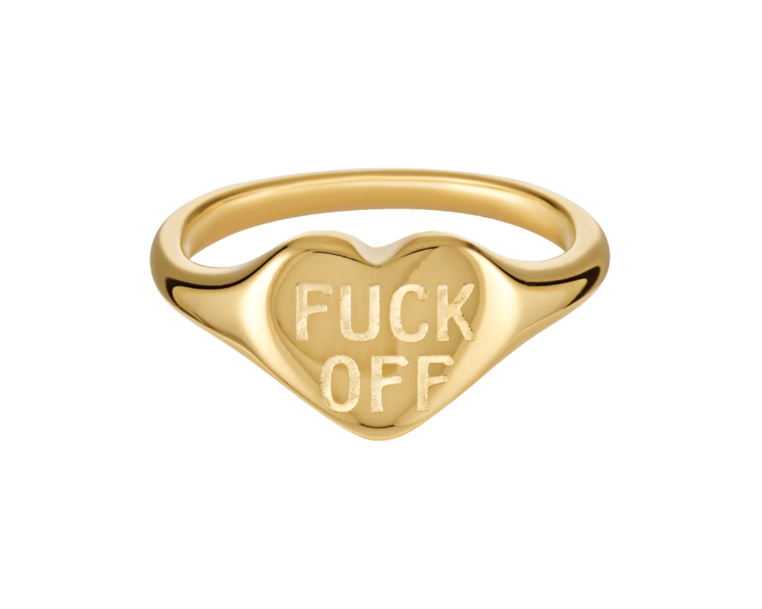 Fuck Off Ring in gold 