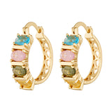 The Positano Hoops with glowing pastel glass gemstones