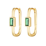 Green emerald Lucky Hoops