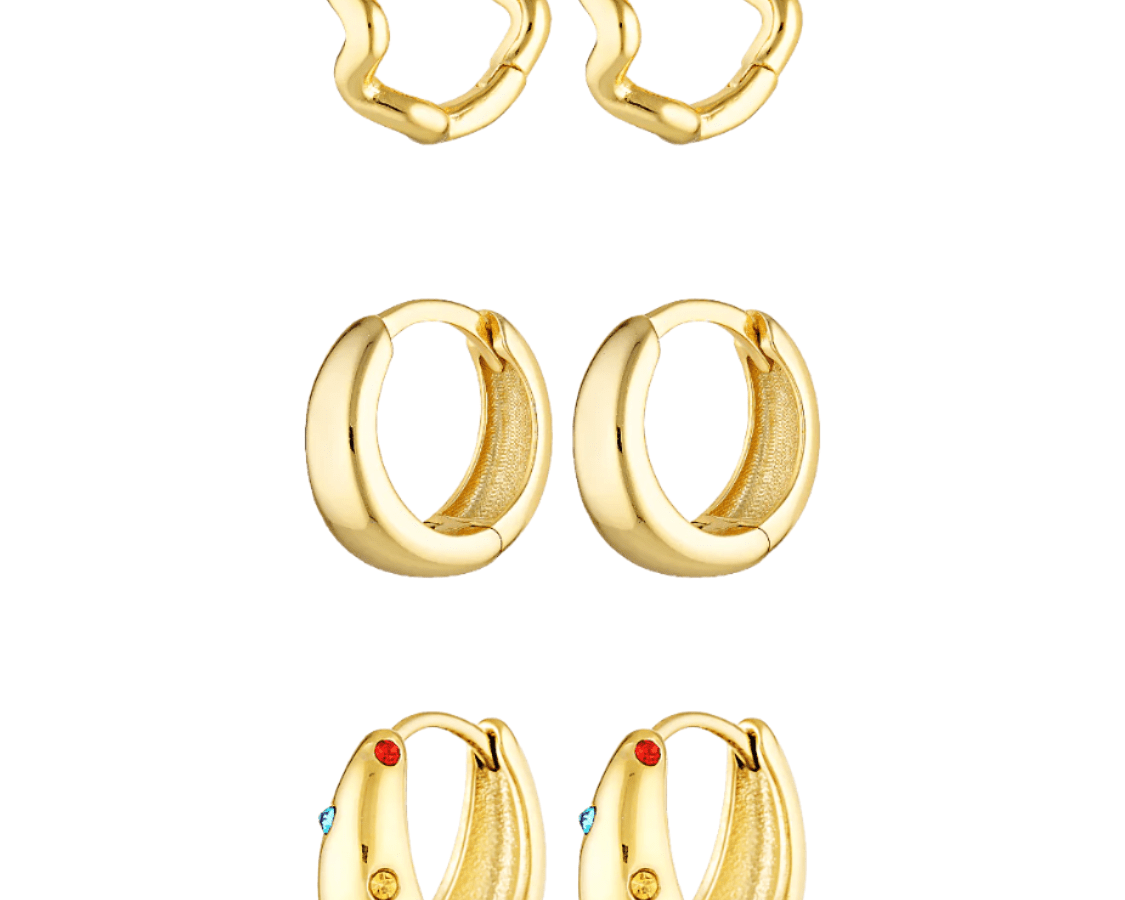 Perfect mini stack of 18k gold fill earrings 