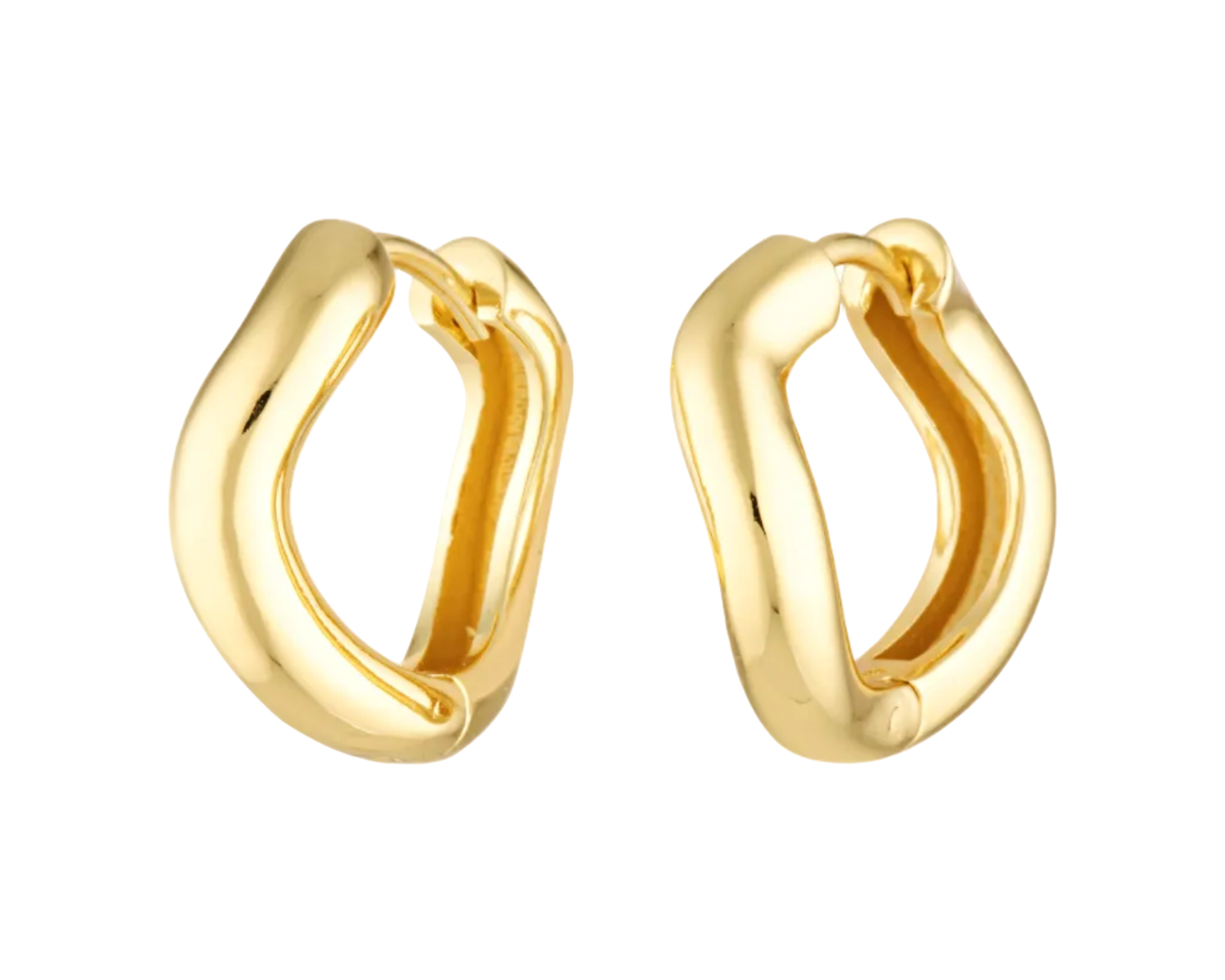 Statement wavy gold hoops 
