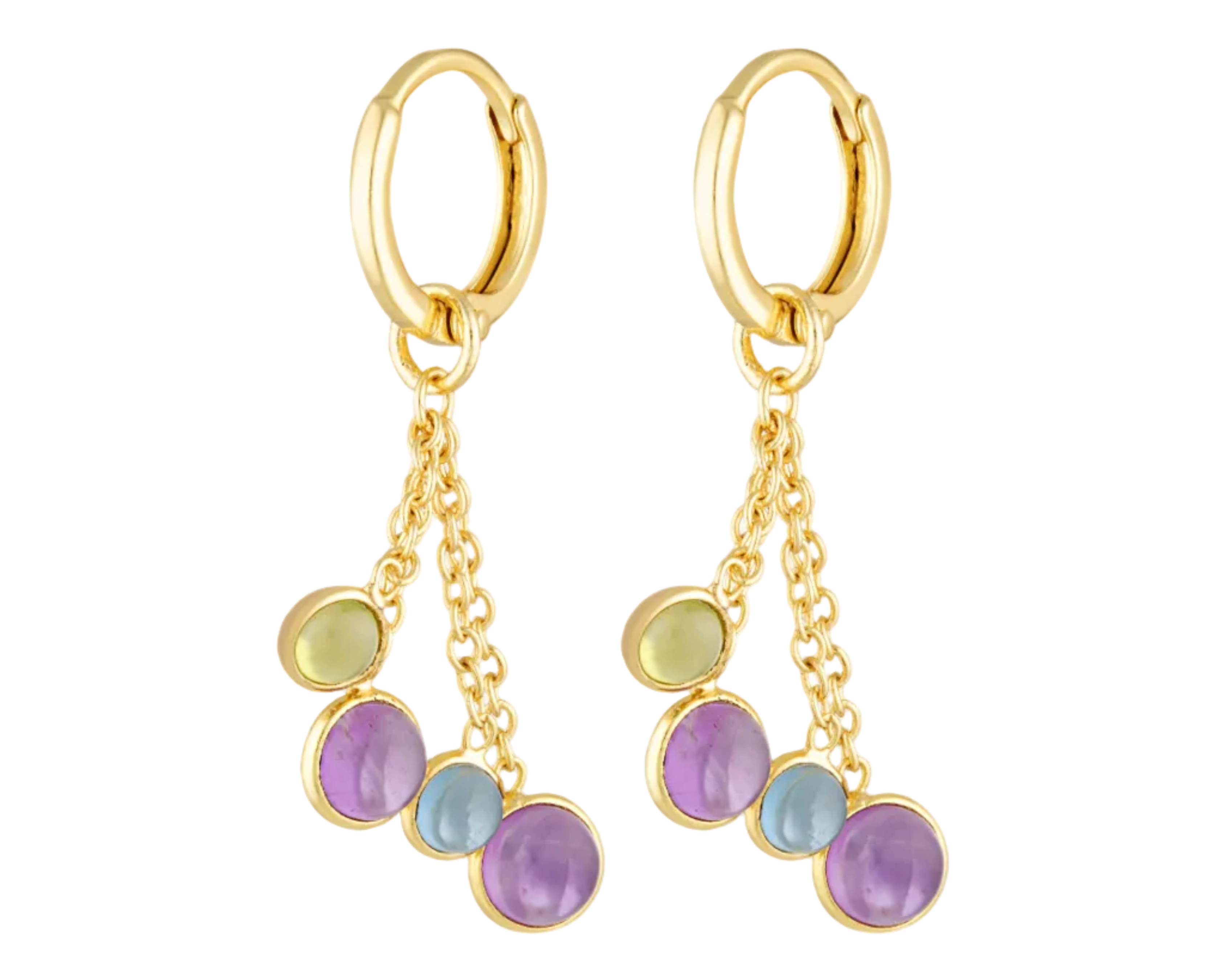 Cute fete earrings with dangly colour