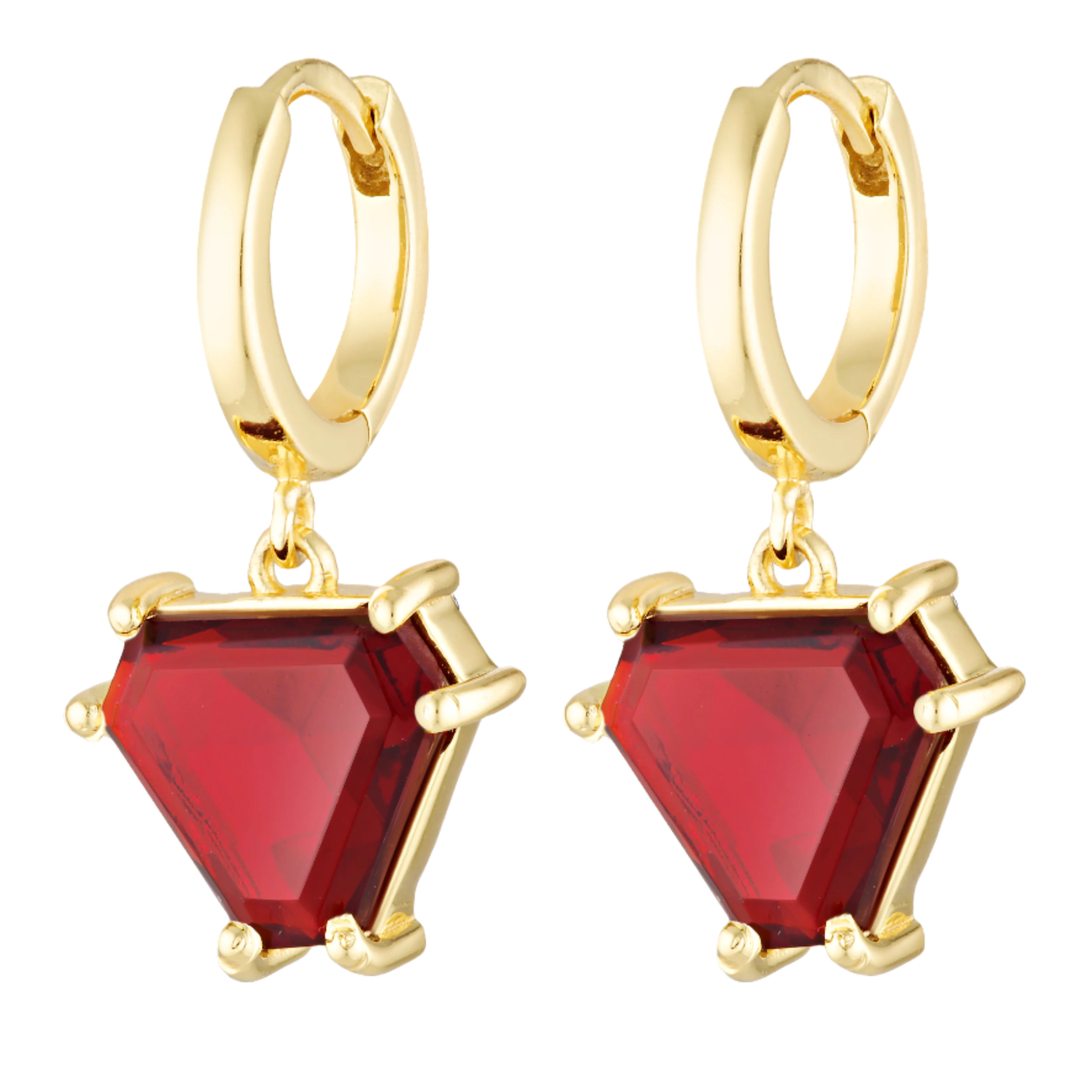 Marquise Ruby gemstone statement earrings 
