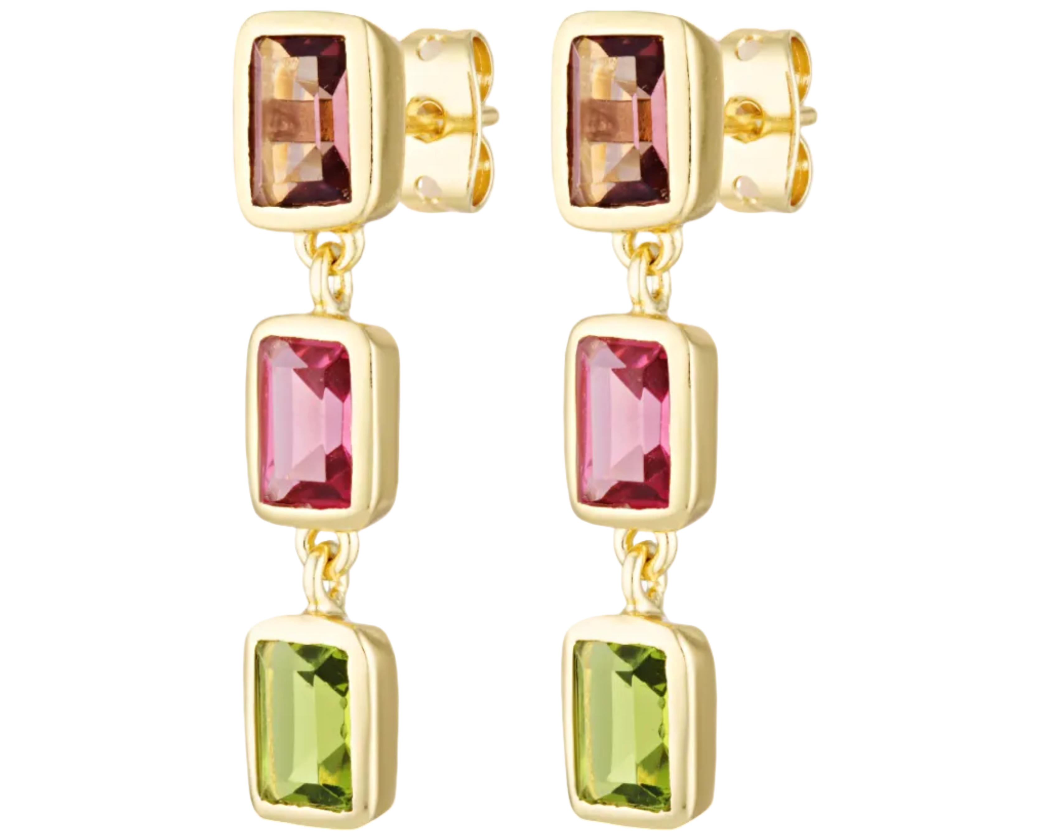 Stunning natural semi precious gemstone drop earrings 