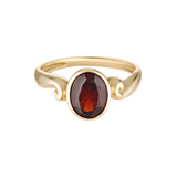 The deep garnet art nouveau style gold Esther Ring 