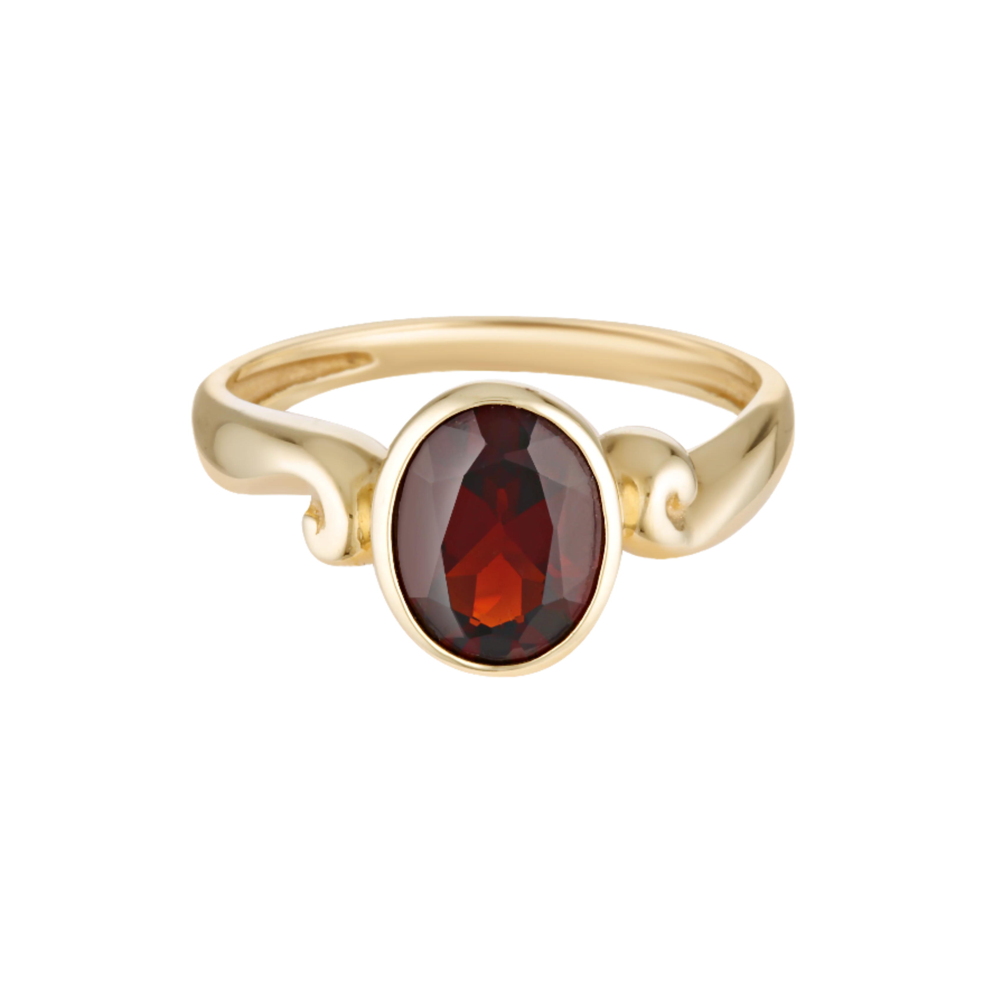 The deep garnet art nouveau style gold Esther Ring 