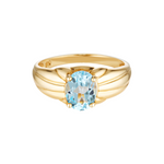 Ice blue Aquamarine semi precious gemstone ring 