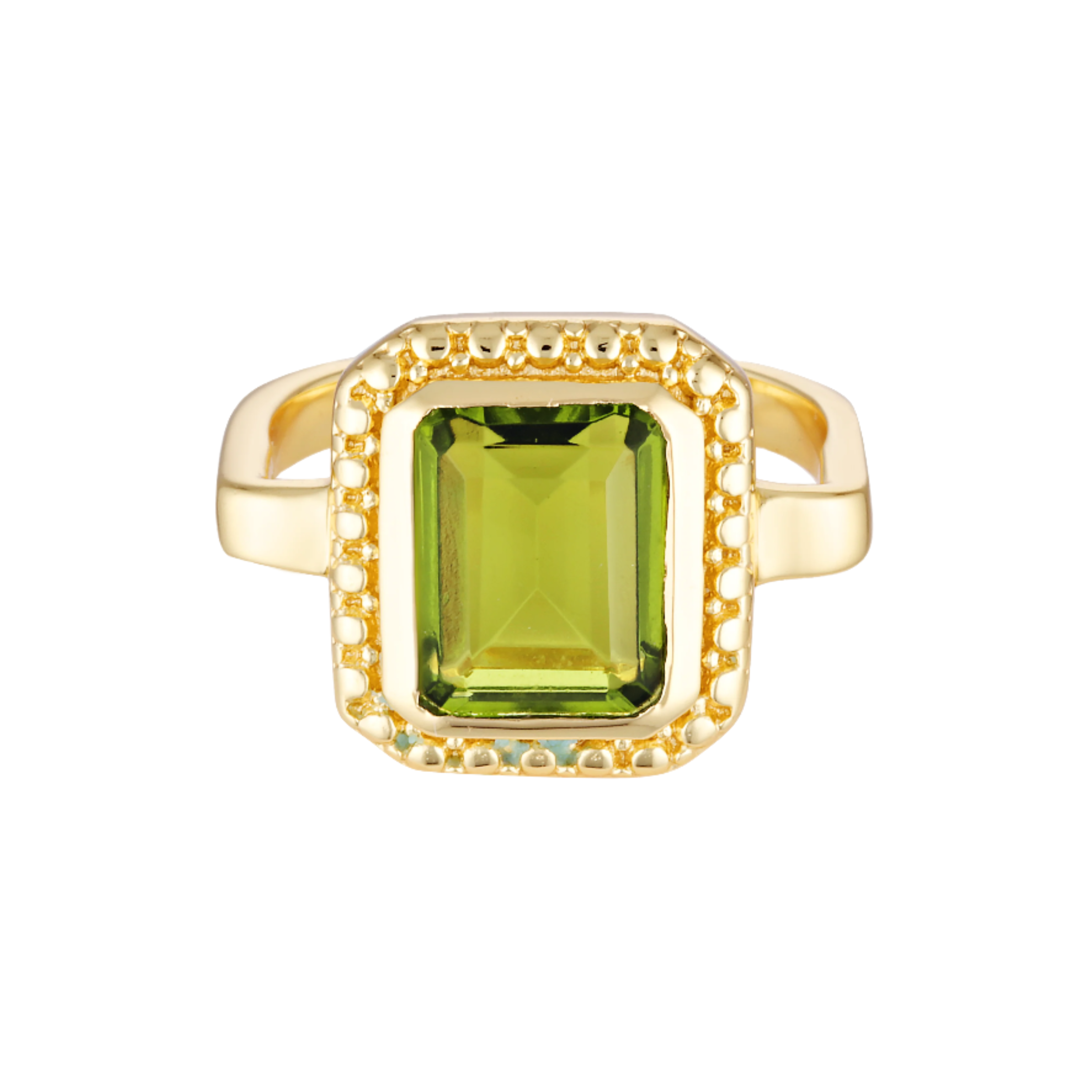 Peridot cocktail ring in 18k gold vermeil