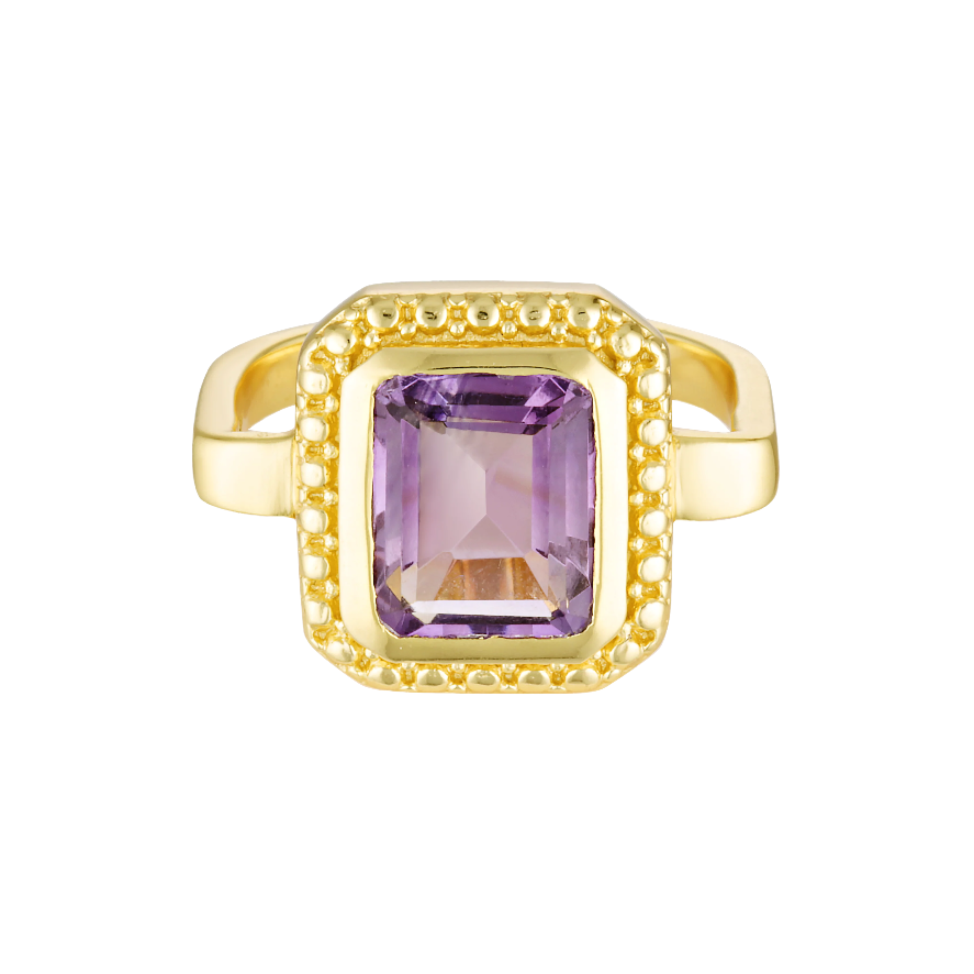 Amethyst Dauphine Ring in 18k Gold Vermeil 