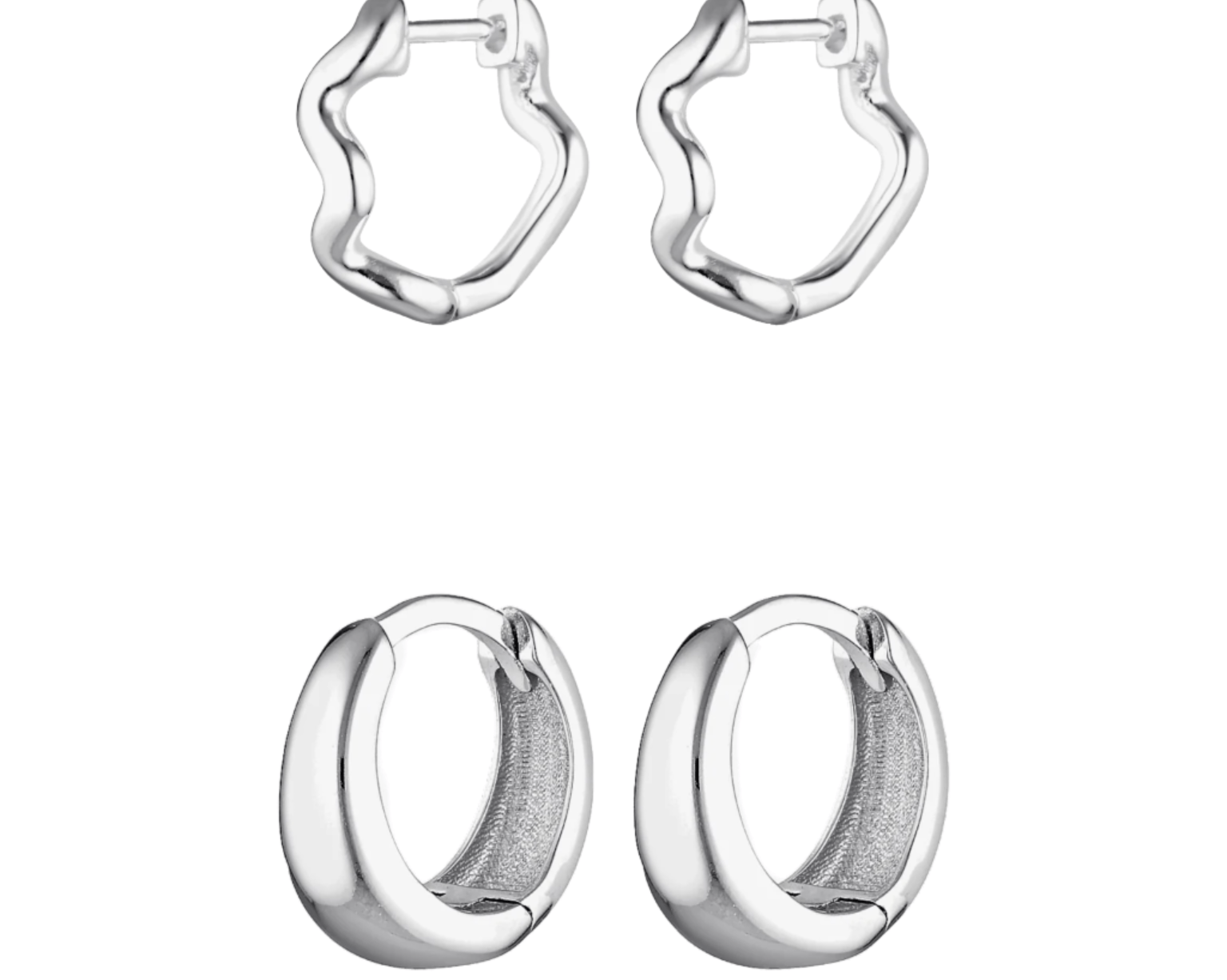 Sterling Silver Staple earring Stack