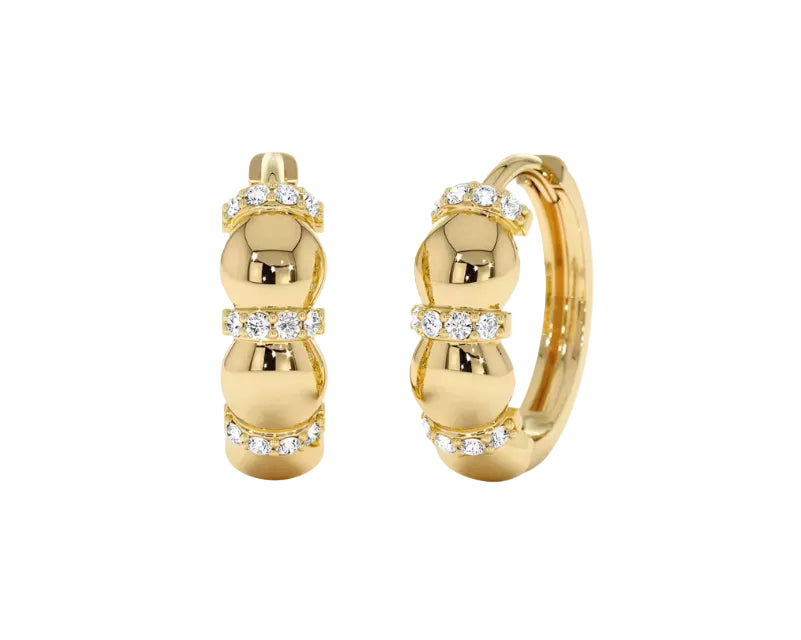 Small honey hoops with crystal gemstones
