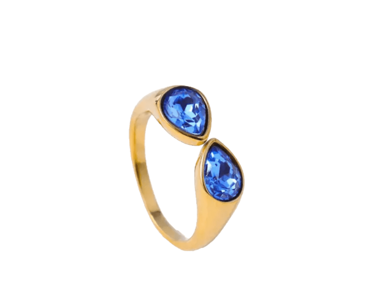 Billie Ring in Blue glass gemstones