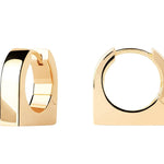 Close up ghost photo of chunky gold vermeil hoop earrings 