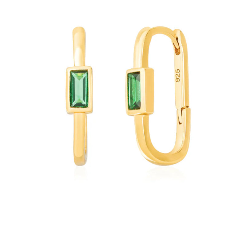 14k gold vermeil earrings with green onyx detail