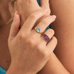 Semi precious gemstones set in solid 9ct gold rings