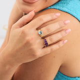 Solid gold and semi precious gemstone rings from Bixby and Co