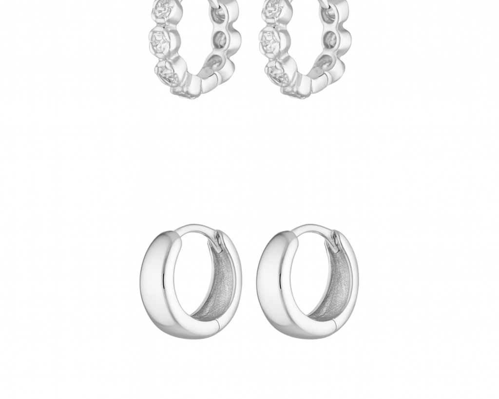 Sterling Silver huggies stack 