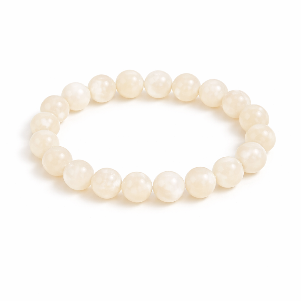 Pearl bracelet on a white background