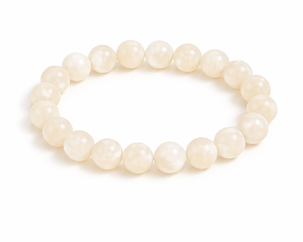 Pearl bracelet on a white background