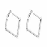 Silver hoop earrings on a white background