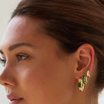 Bixby and Co earring stack in green 