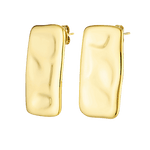 Organic shaped 18k gold ear studs 