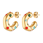 gold filled earrings rainbow hoops 