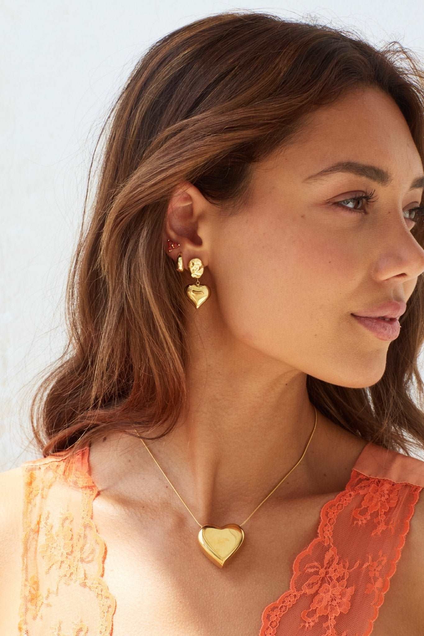 Gold Heart earrings