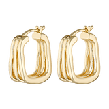 18k gold filled earrings square shape 