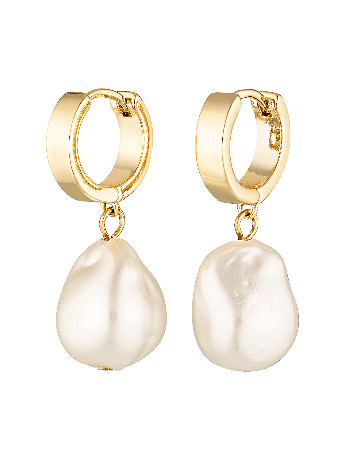 Freshwater Pearl drop hoop earrings