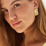 Sculpt Collection gold earrings 