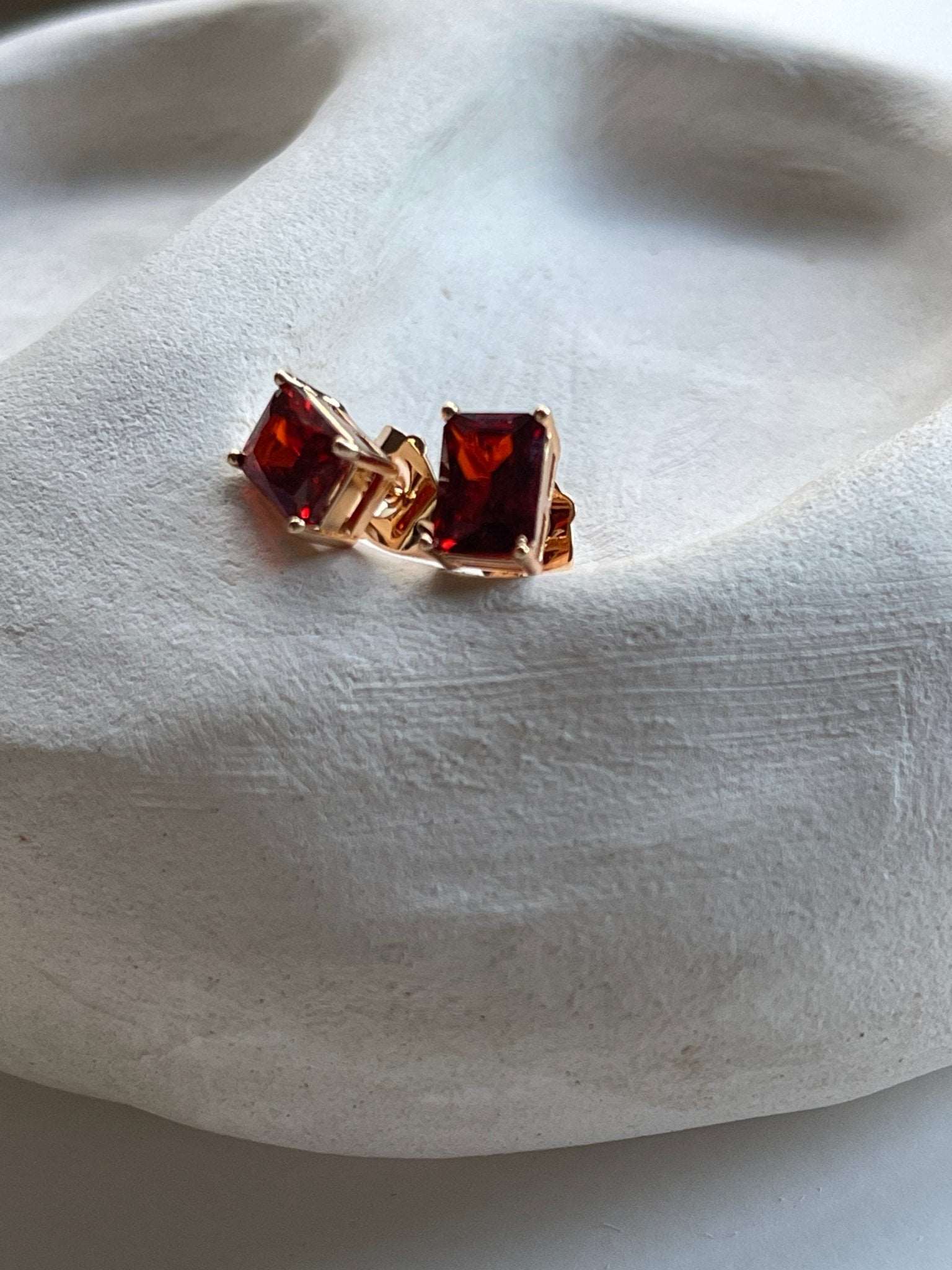Bixby and Co Jewellery red gemstone studs 