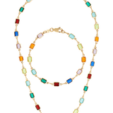 rainbow gem jewellery set