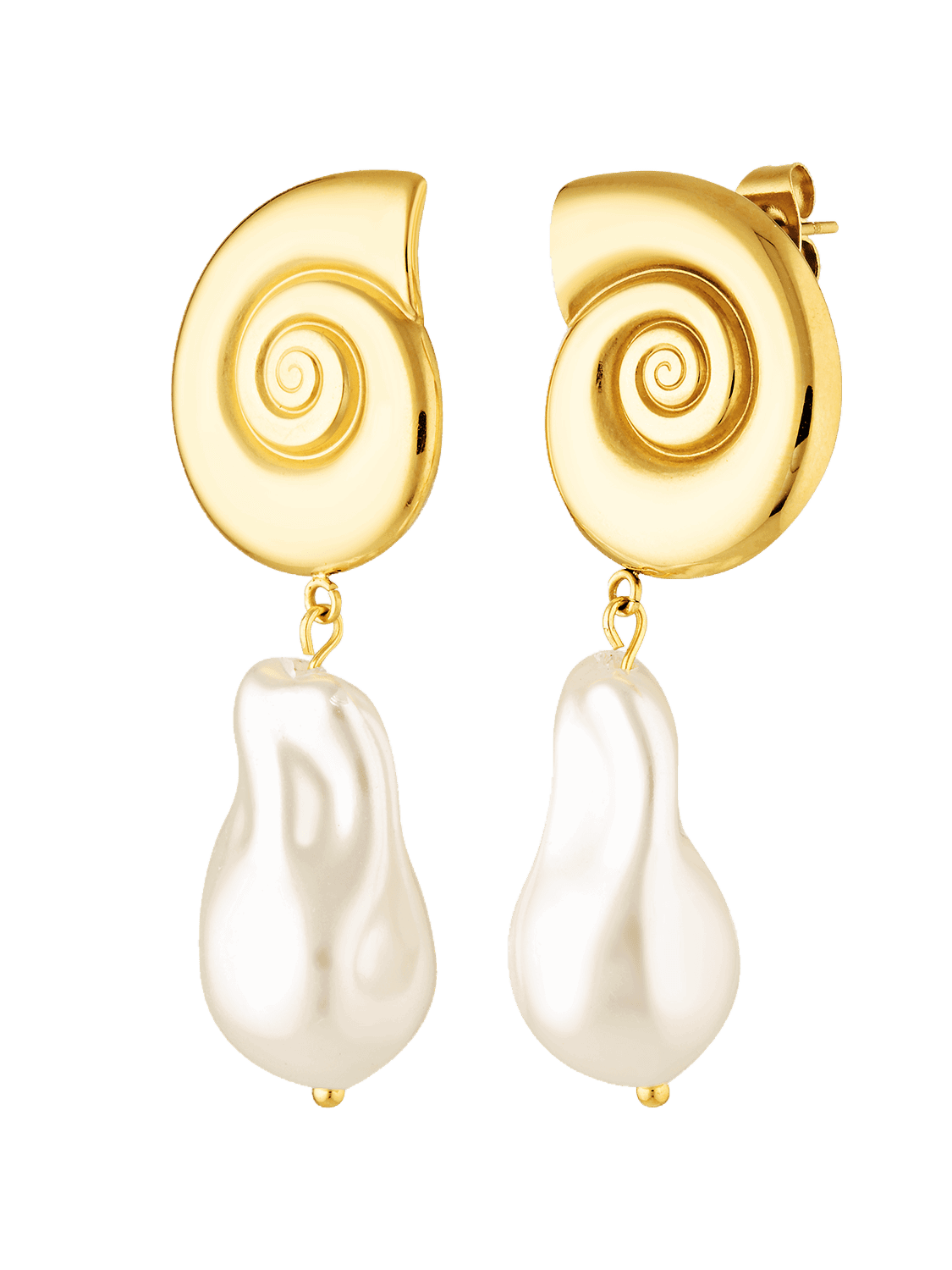 Shell and Pearl drop earrings 